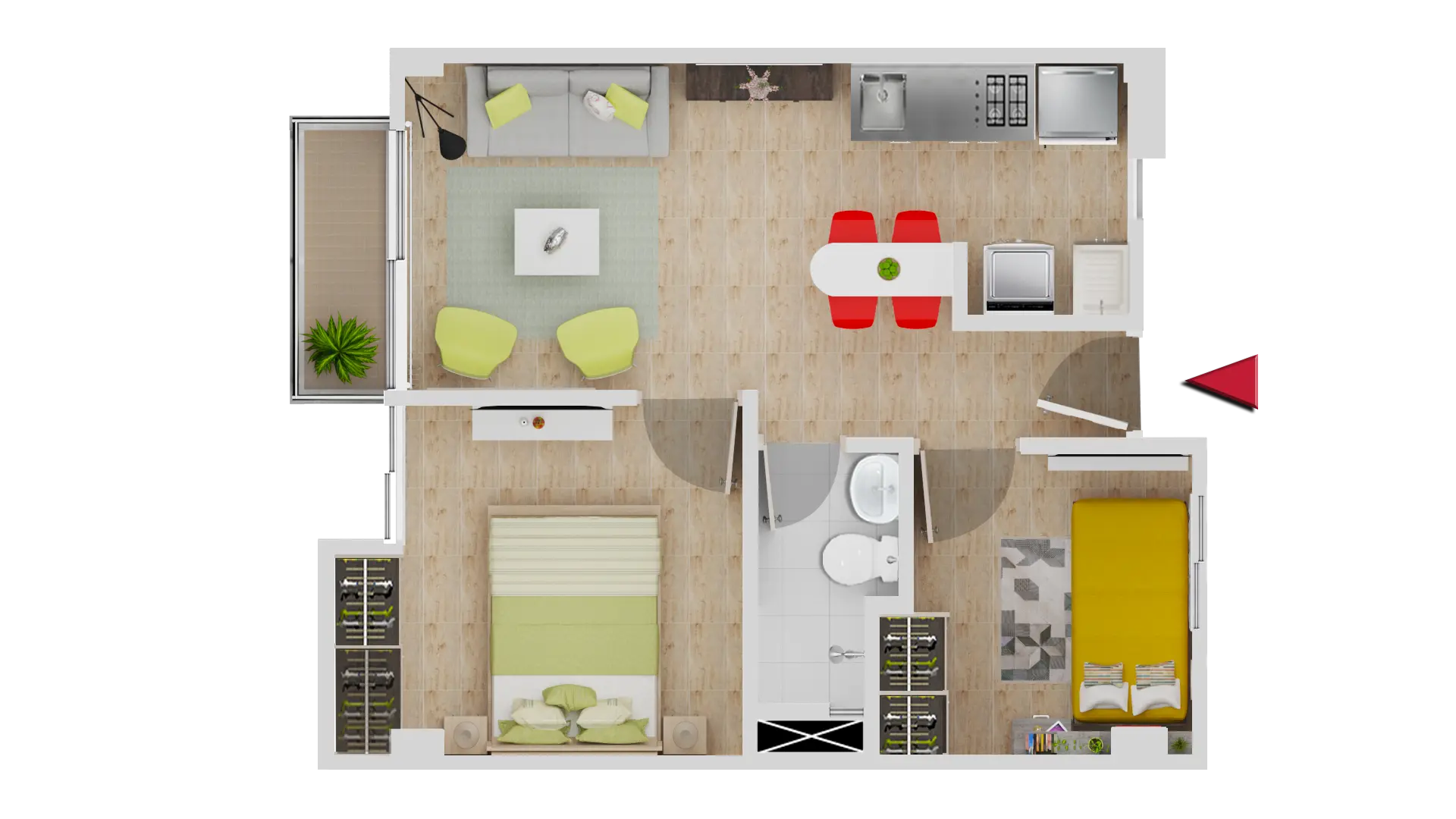 Render apartasuite 5 APTO 118