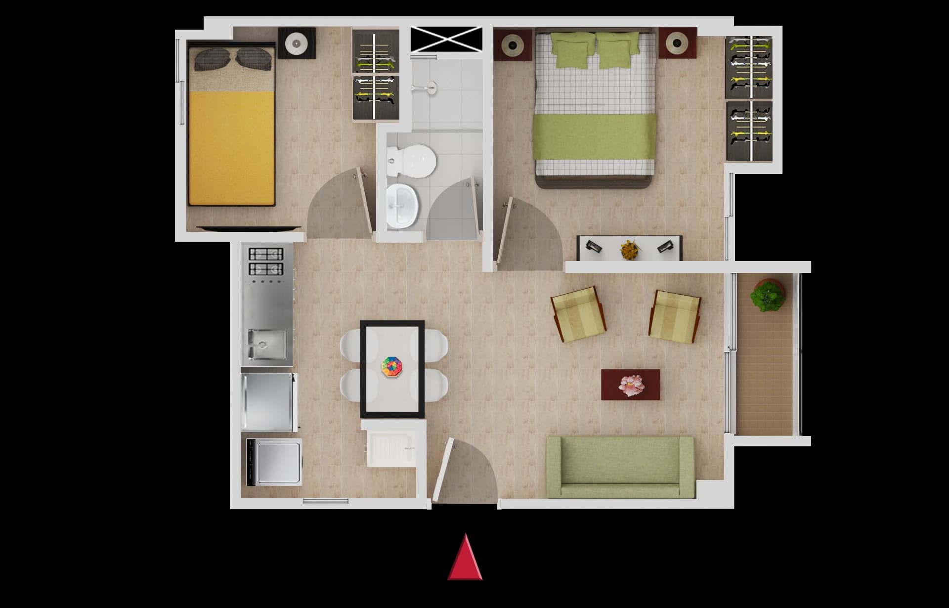 Render apartasuite 6 APTO 111