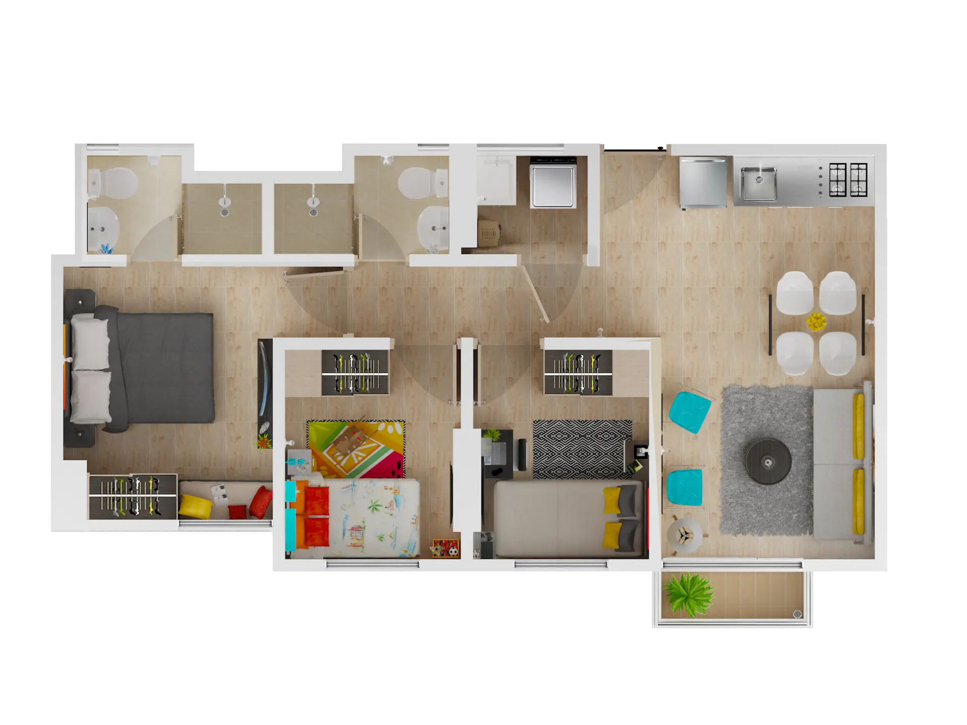 Render 2 Apto 0105 Piso 01