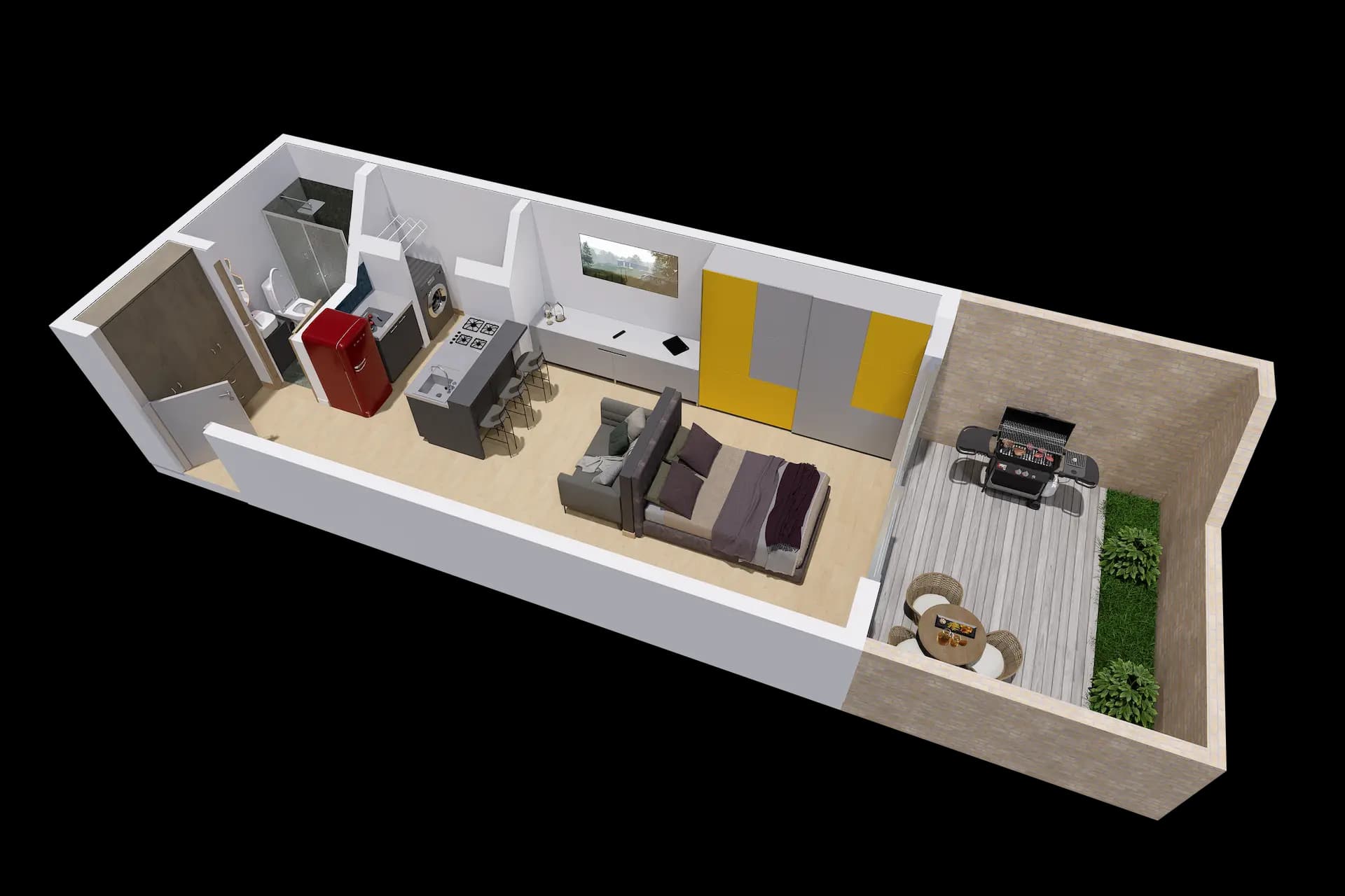 Render TIPO 2 CON PATIO Apto 301